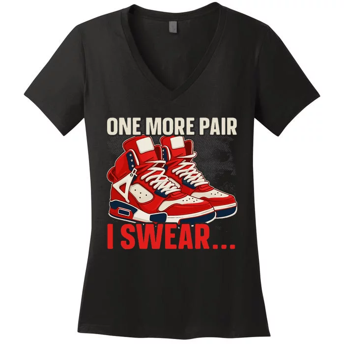 Shoe Collector Sneakerhead Shoe Lover I Love Sneakers Women's V-Neck T-Shirt