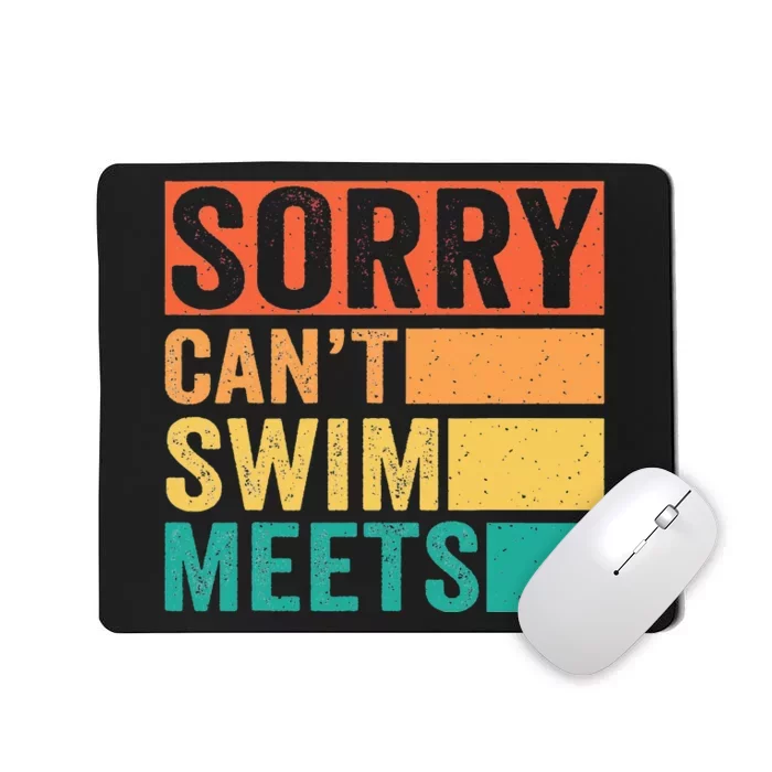 Sorry Can't Swim Meets Funny Retro Swimming Coach Swimmer Mousepad