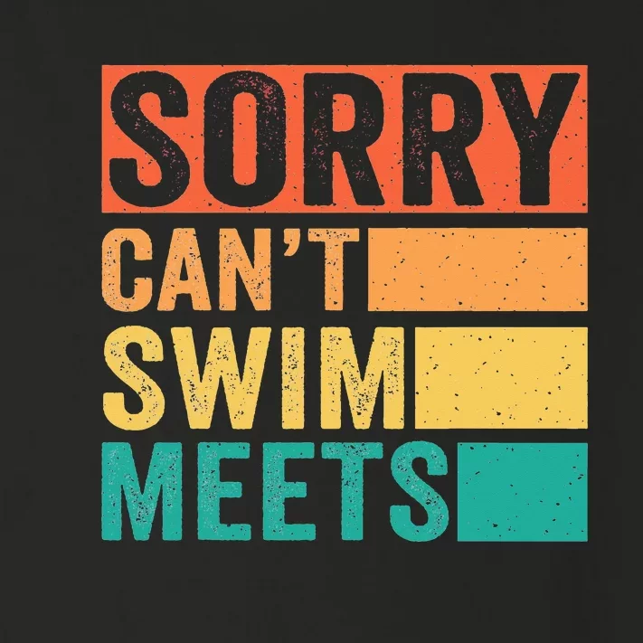 Sorry Can't Swim Meets Funny Retro Swimming Coach Swimmer Toddler Long Sleeve Shirt