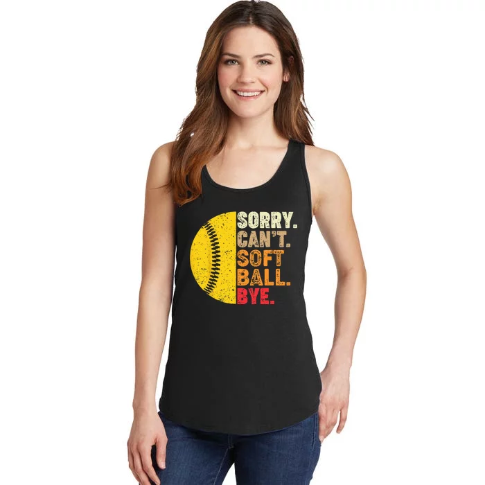 Sorry Can't Softball Bye Funny Softball Ladies Essential Tank