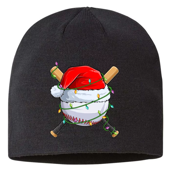 Santa Christmas Sports Christmas Baseball Player 8 1/2in Sustainable Knit Beanie