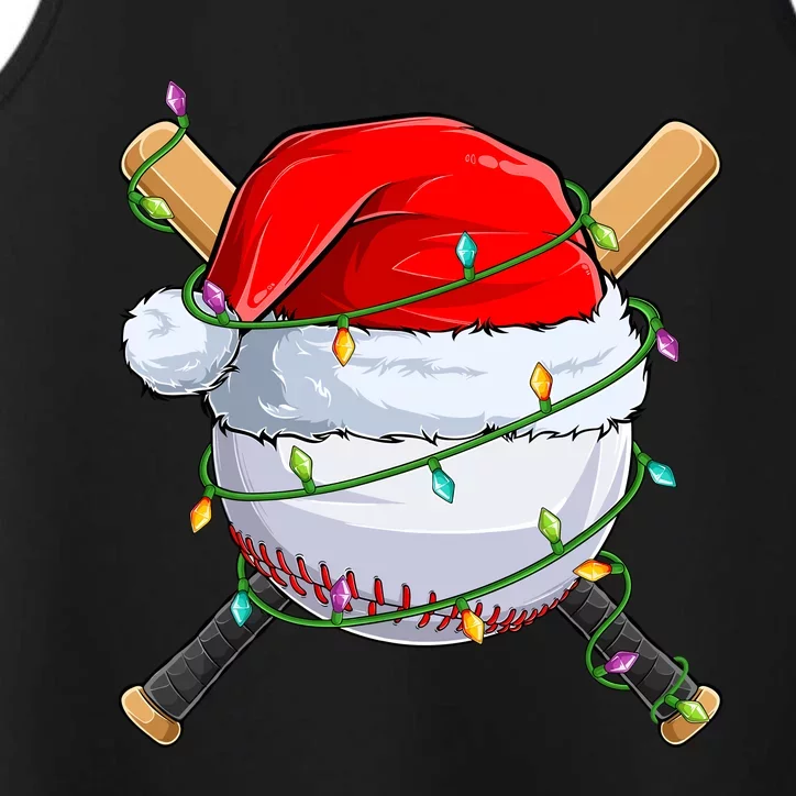 Santa Christmas Sports Christmas Baseball Player Performance Tank