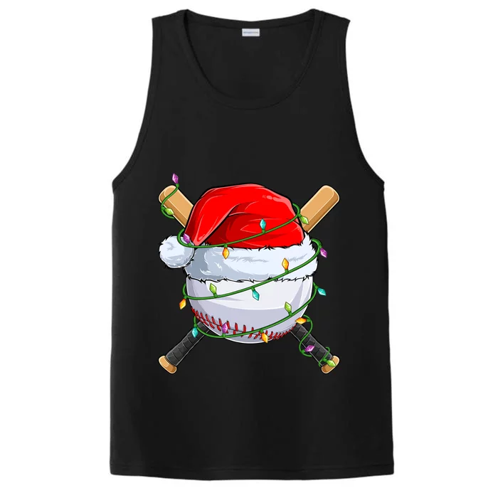 Santa Christmas Sports Christmas Baseball Player Performance Tank