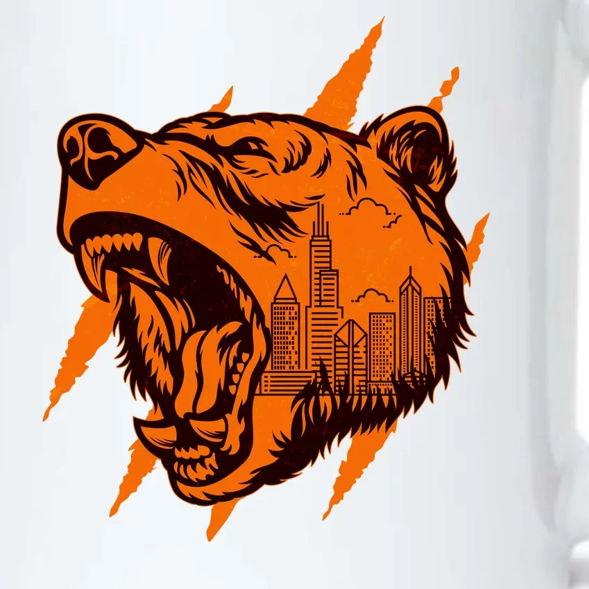 Sporty Chicago Skyline Roaring Bear Black Color Changing Mug