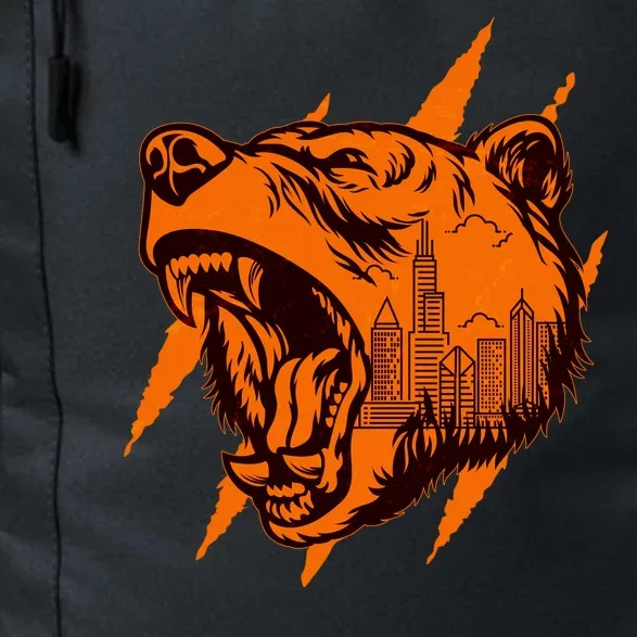 Sporty Chicago Skyline Roaring Bear Daily Commute Backpack