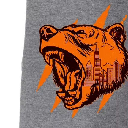 Sporty Chicago Skyline Roaring Bear Doggie 3-End Fleece Hoodie