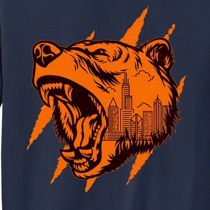 Sporty Chicago Skyline Roaring Bear Sweatshirt