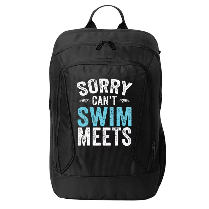 Sorry Can't Swim Meets Funny Retro Swimming Coach Swimmer City Backpack