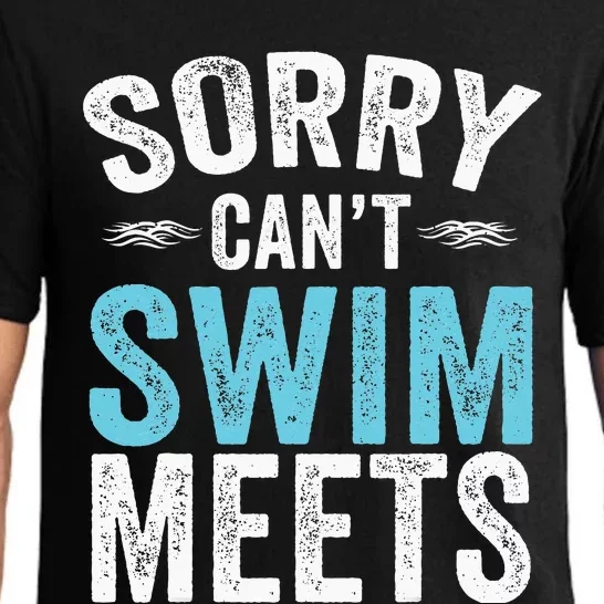 Sorry Can't Swim Meets Funny Retro Swimming Coach Swimmer Pajama Set