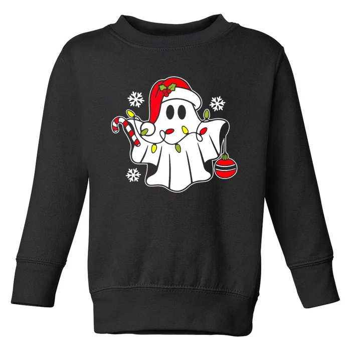 Spooky Christmas Santa Ghost Toddler Sweatshirt