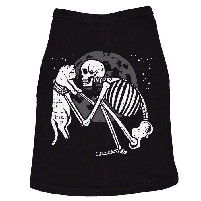 Skeleton Cat Skull Kitty Cute Goth Halloween Doggie Tank