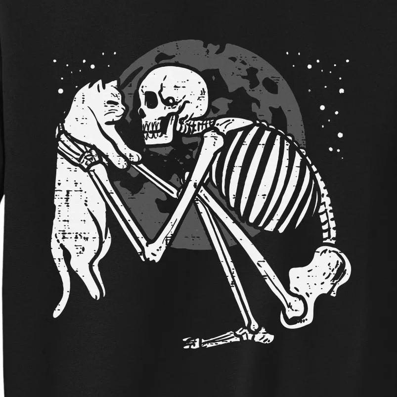 Skeleton Cat Skull Kitty Cute Goth Halloween Tall Sweatshirt