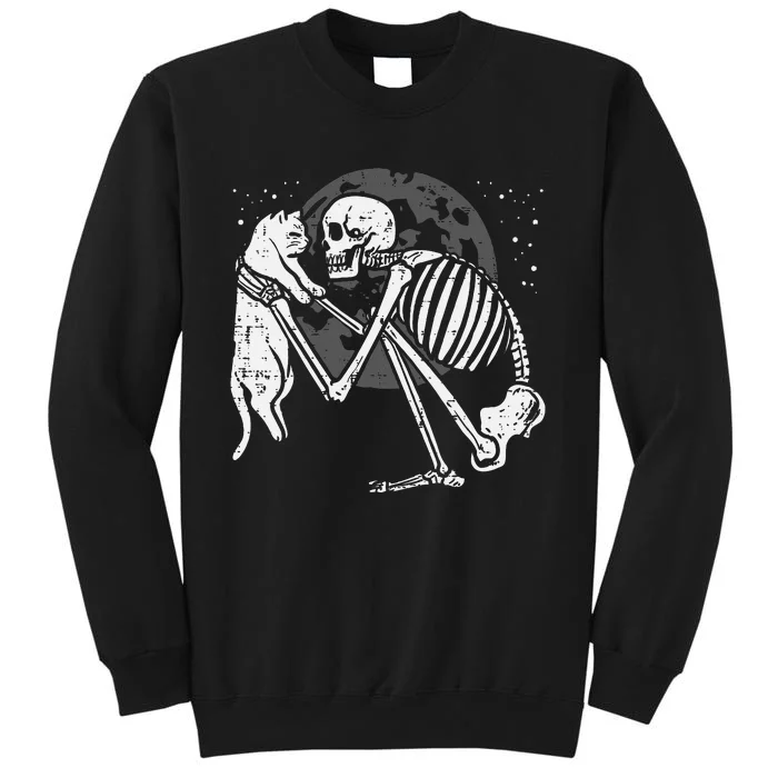 Skeleton Cat Skull Kitty Cute Goth Halloween Tall Sweatshirt