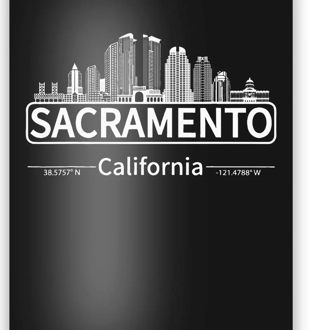 Sacramento California Skyline Travel To Sacramento Poster