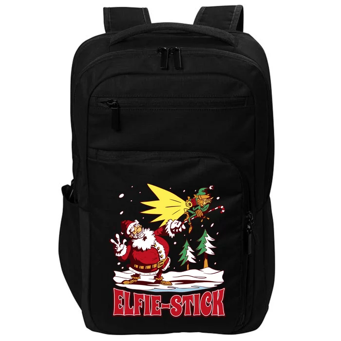 Santa Claus Selfie Funny Elf Christmas Impact Tech Backpack