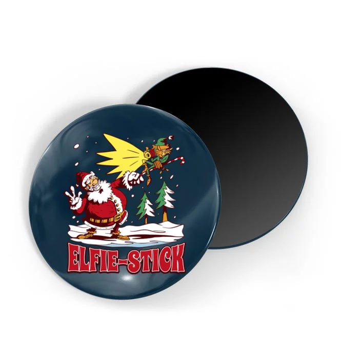 Santa Claus Selfie Funny Elf Christmas Magnet