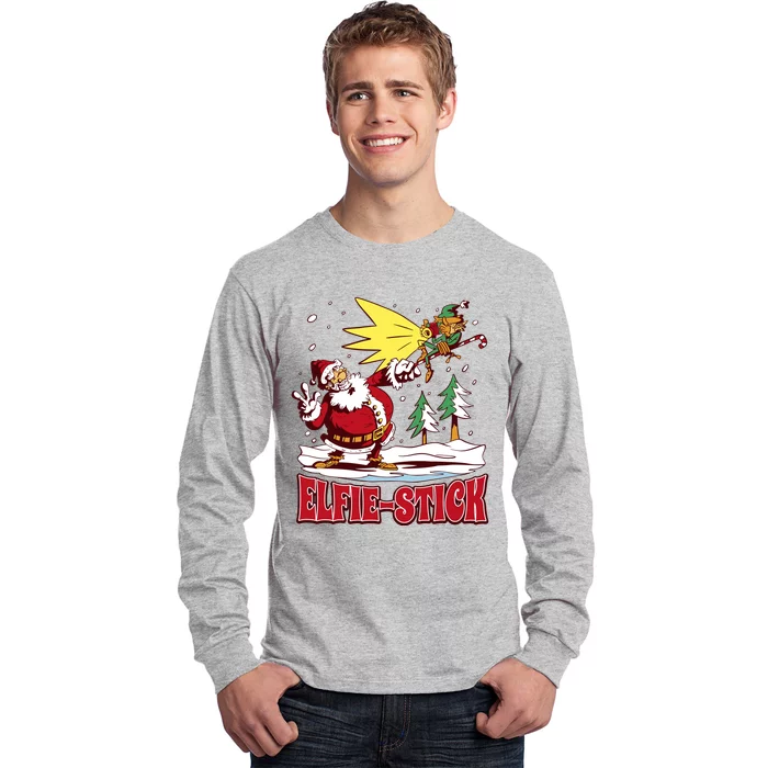 Santa Claus Selfie Funny Elf Christmas Long Sleeve Shirt