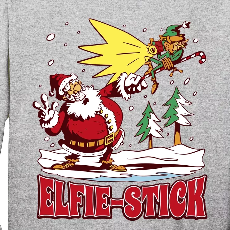 Santa Claus Selfie Funny Elf Christmas Long Sleeve Shirt