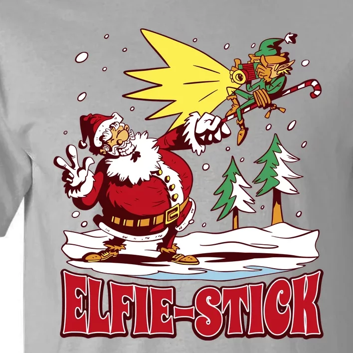 Santa Claus Selfie Funny Elf Christmas Tall T-Shirt