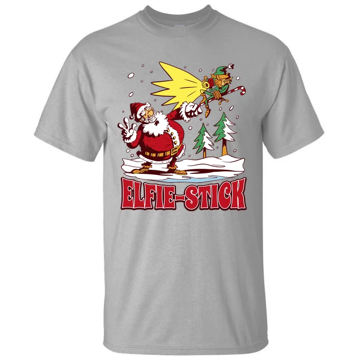 Santa Claus Selfie Funny Elf Christmas Tall T-Shirt