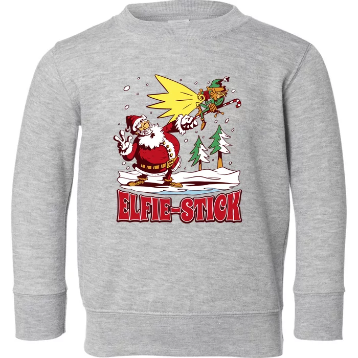 Santa Claus Selfie Funny Elf Christmas Toddler Sweatshirt