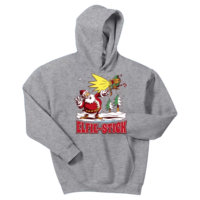 Santa Claus Selfie Funny Elf Christmas Kids Hoodie