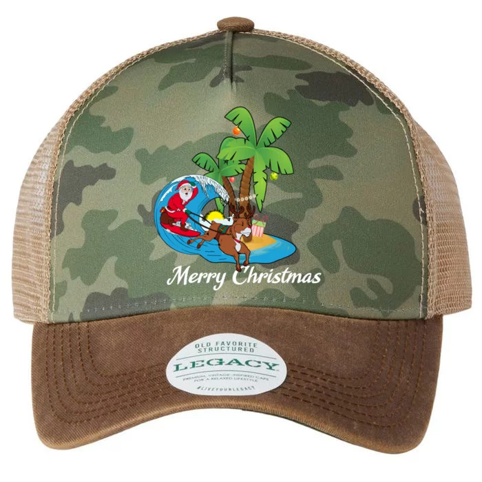 Surfing Christmas Santa Claus Comes To The City Cute Gift Legacy Tie Dye Trucker Hat