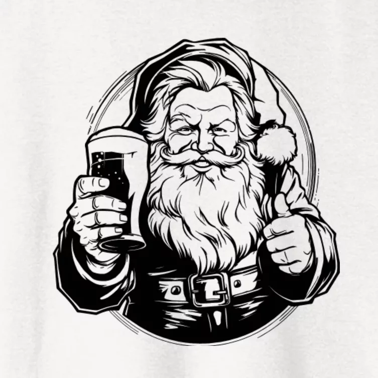 Santa Claus Smiling And Holding A Beer Glass Women's Crop Top Tee