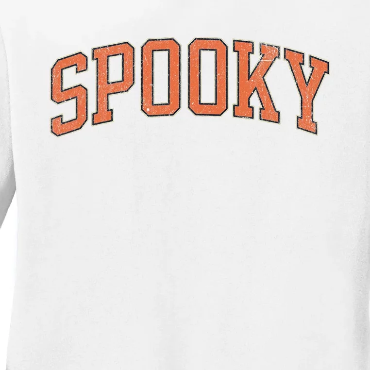 Spooky Collage Style Stay Spooky Fall Halloween Ladies Long Sleeve Shirt