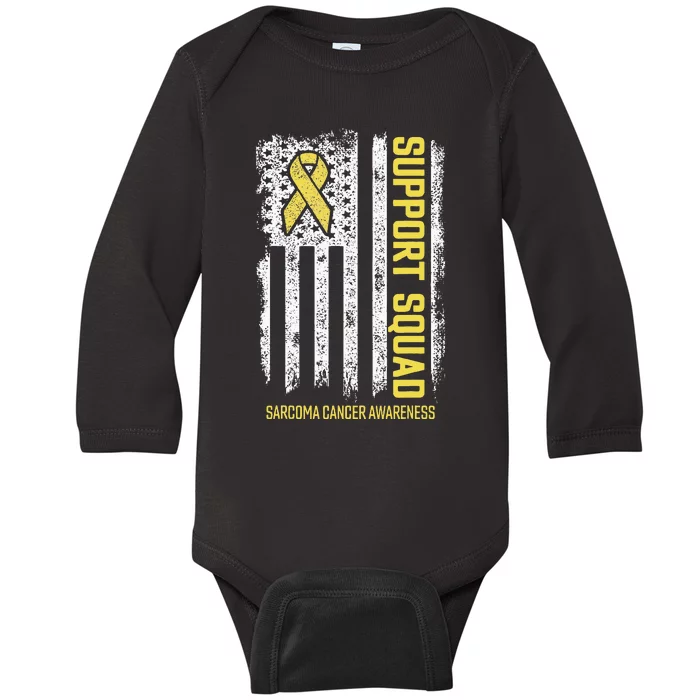 Sarcoma Cancer Support Squad Sarcoma Cancer Awareness Baby Long Sleeve Bodysuit