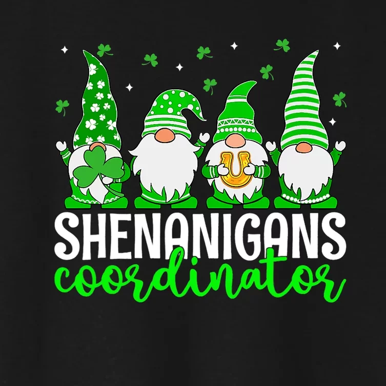 Shenanigans Coordinator St Patricks Day Gnomes Green Proud Women's Crop Top Tee