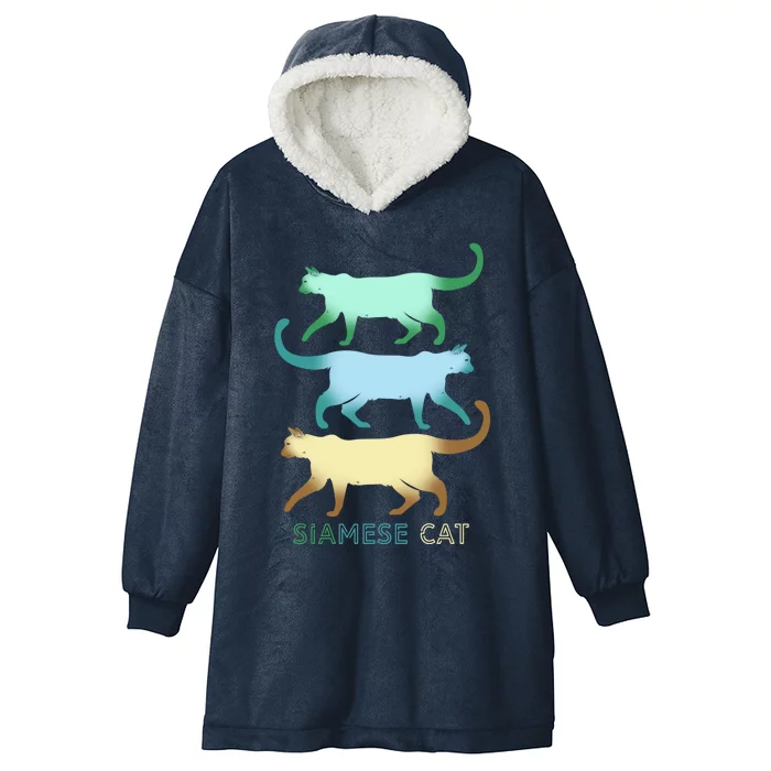 Siamese Cat Squad For Siamese Cat Family Great Gift Hooded Wearable Blanket