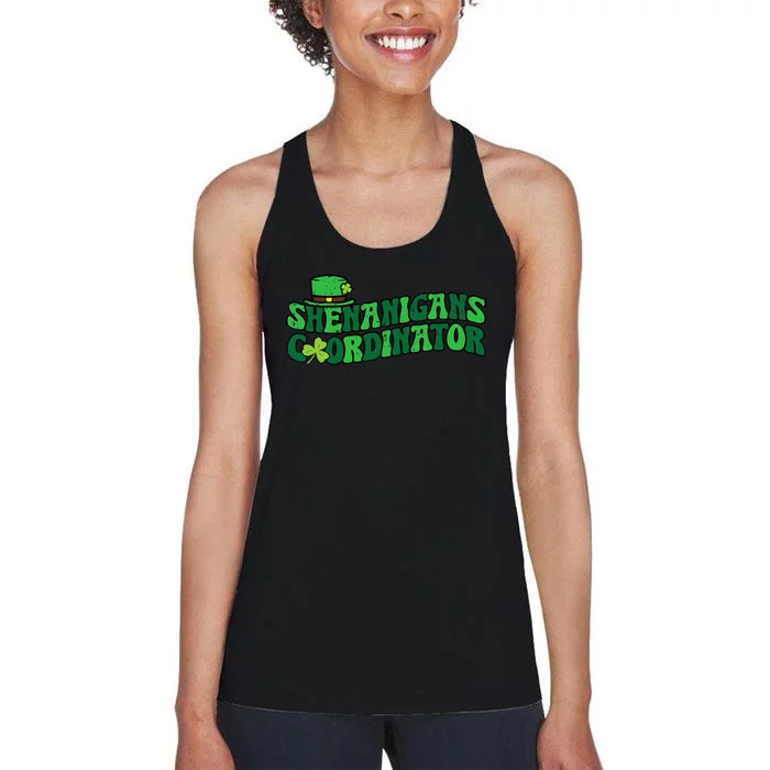 Shenanigans Coordinator Saint Pattys Teacher St Patricks Day Women's Racerback Tank