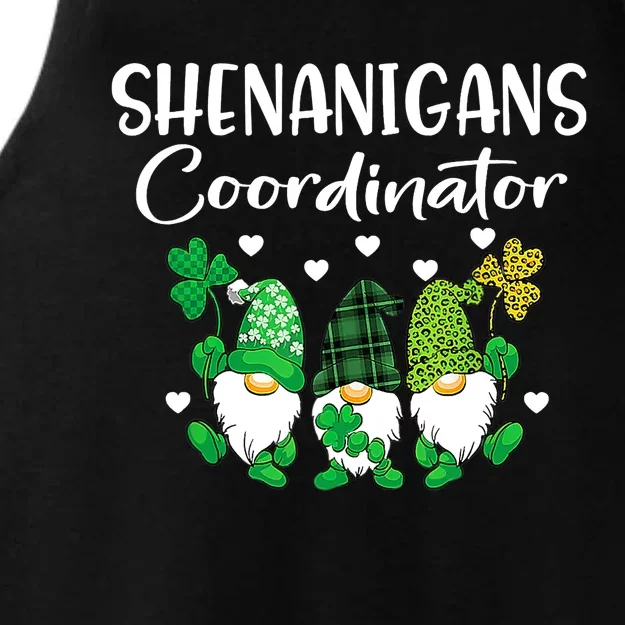 Shenanigans Coordinator St Patricks Day Gnomes Green Proud Ladies Tri-Blend Wicking Tank