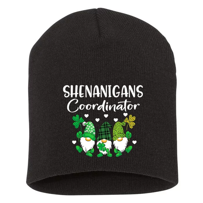 Shenanigans Coordinator St Patricks Day Gnomes Green Proud Short Acrylic Beanie