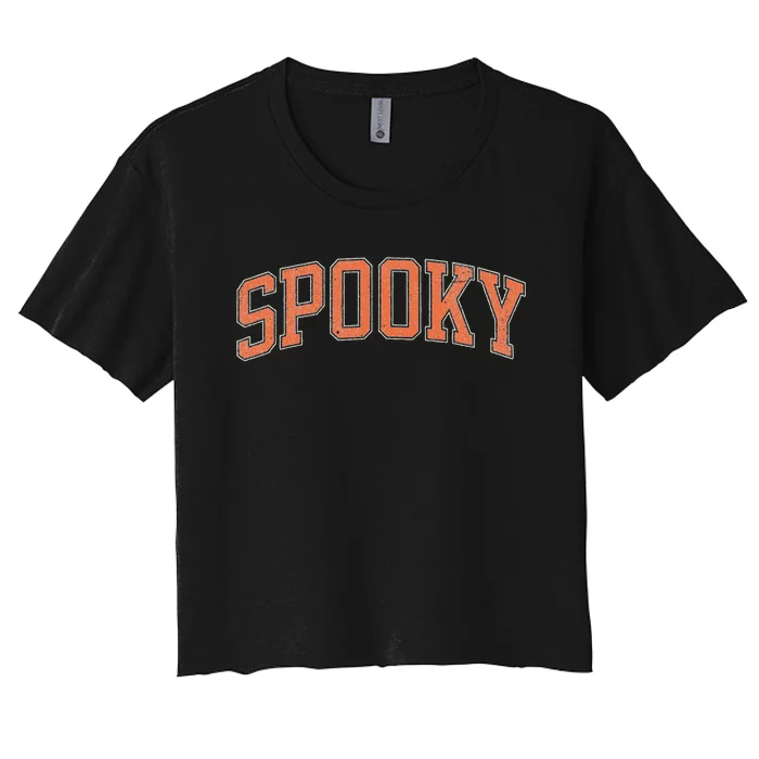 Spooky Collage Style Stay Spooky Fall Halloween Women's Crop Top Tee