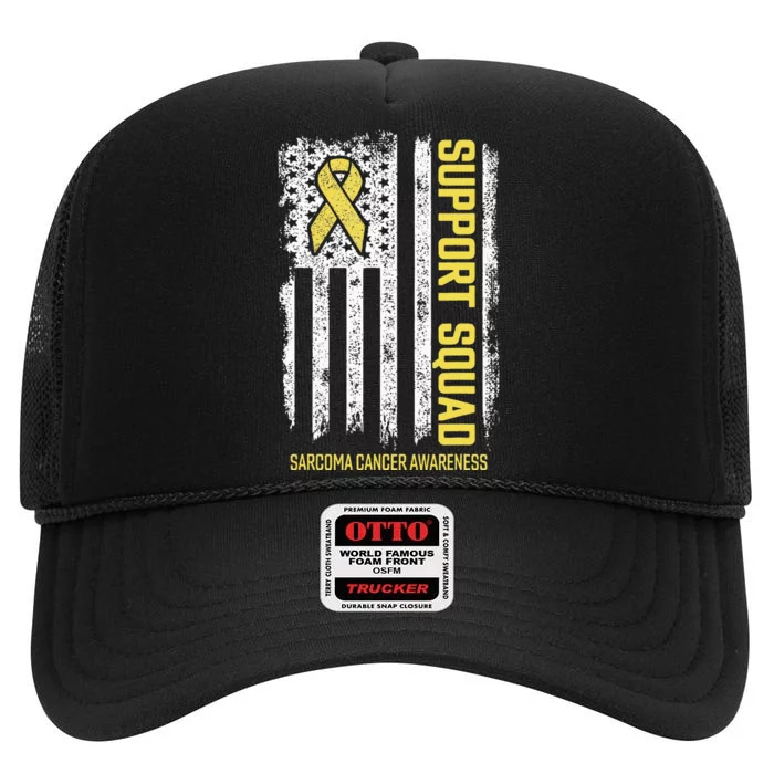 Sarcoma Cancer S Support Squad Sarcoma Cancer Awareness High Crown Mesh Trucker Hat