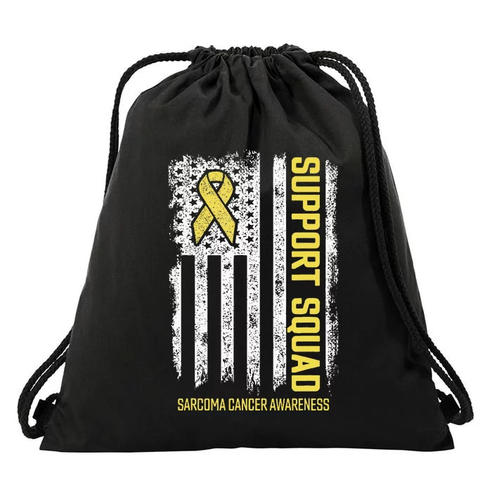 Sarcoma Cancer S Support Squad Sarcoma Cancer Awareness Drawstring Bag