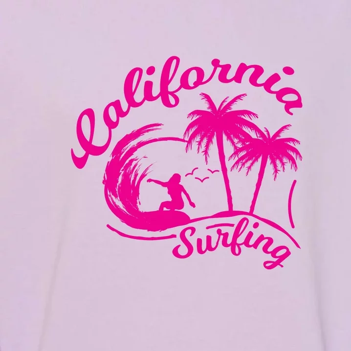 Surfing California Surfing Palm Beach Holiday Gift Garment-Dyed Sweatshirt