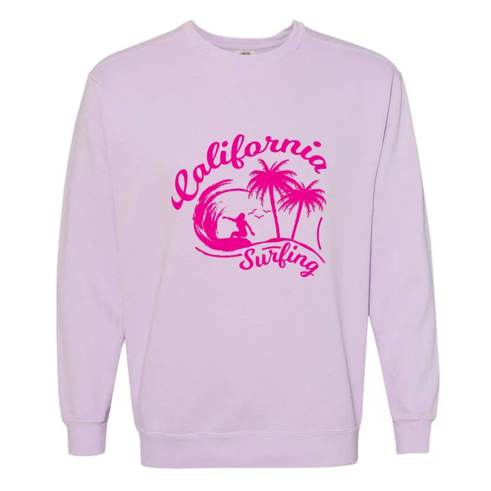 Surfing California Surfing Palm Beach Holiday Gift Garment-Dyed Sweatshirt