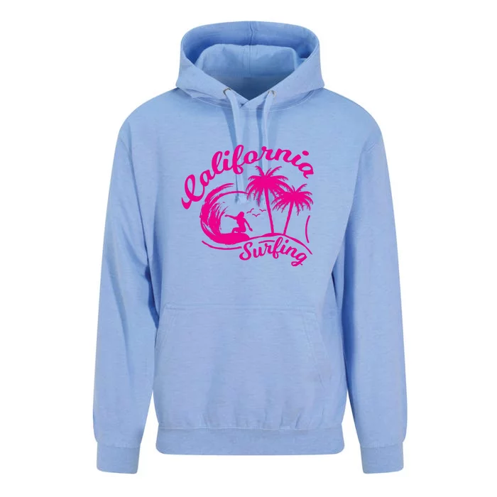 Surfing California Surfing Palm Beach Holiday Gift Unisex Surf Hoodie