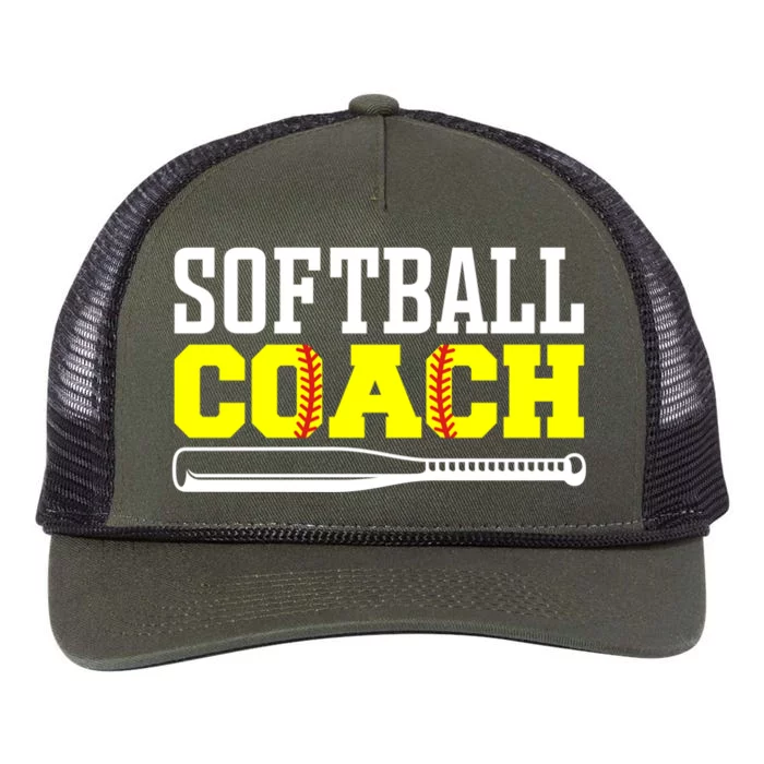 Softball Coaching Softball Coach Cute Gift Retro Rope Trucker Hat Cap