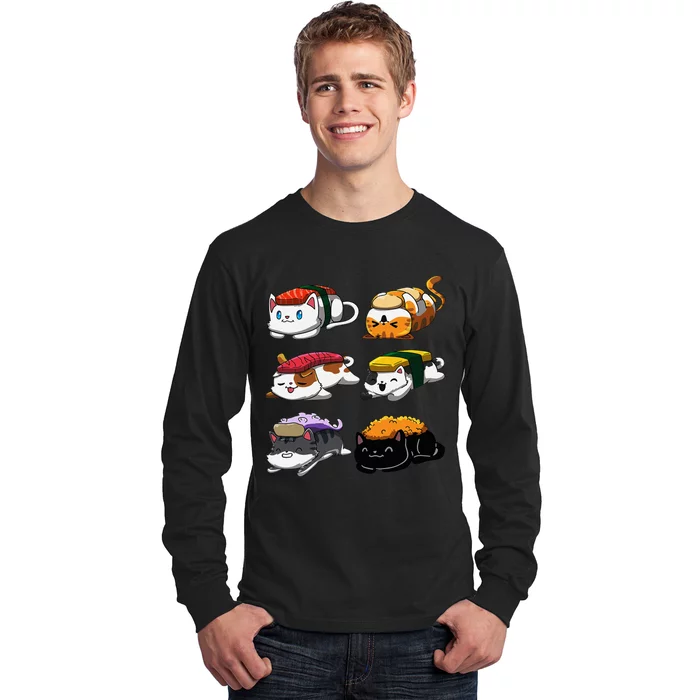 Sushi Cats Sushi Lover Cat Lover Kawaii Anime Neko Long Sleeve Shirt