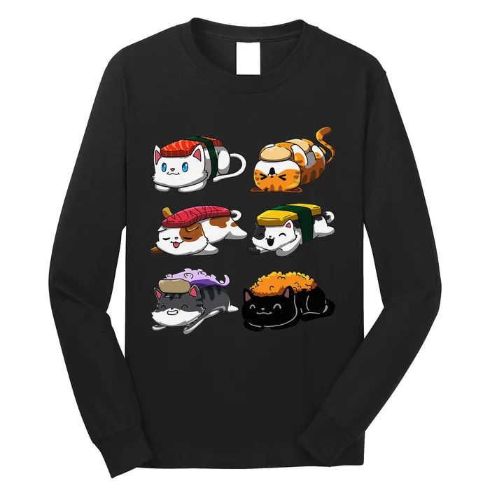 Sushi Cats Sushi Lover Cat Lover Kawaii Anime Neko Long Sleeve Shirt