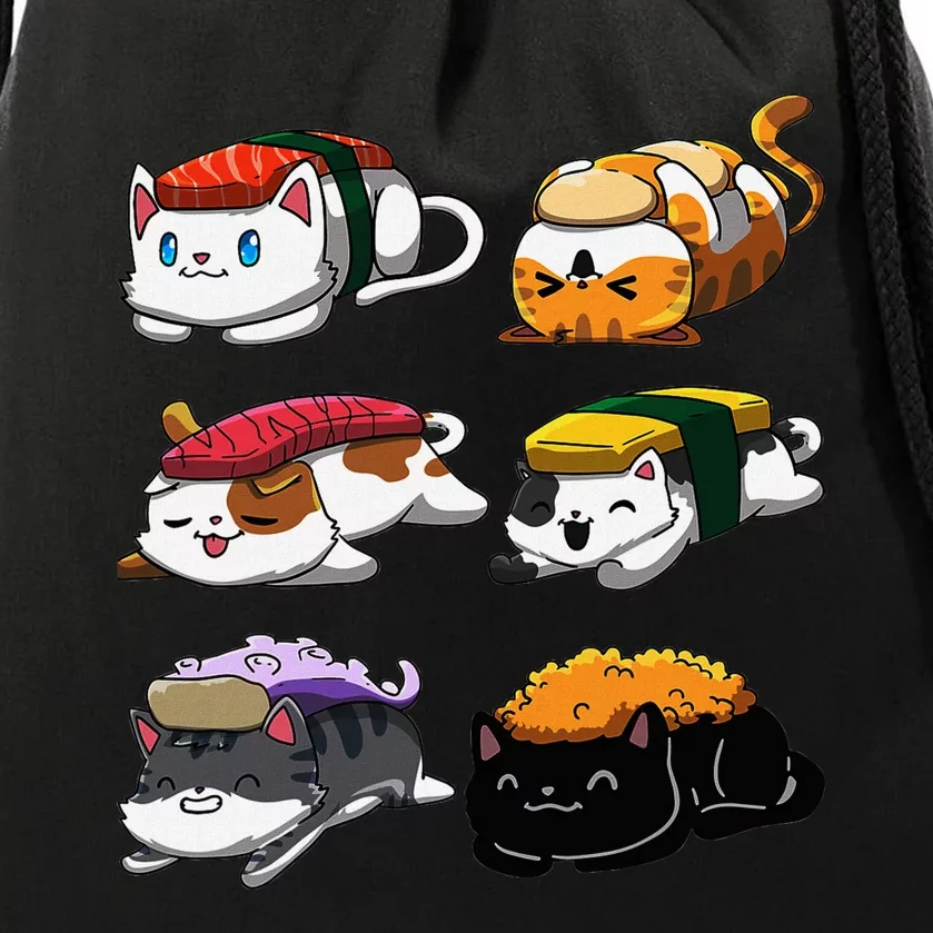 Sushi Cats Sushi Lover Cat Lover Kawaii Anime Neko Drawstring Bag