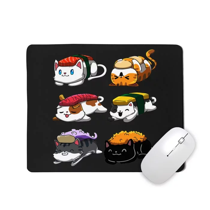 Sushi Cats Sushi Lover Cat Lover Kawaii Anime Neko Mousepad