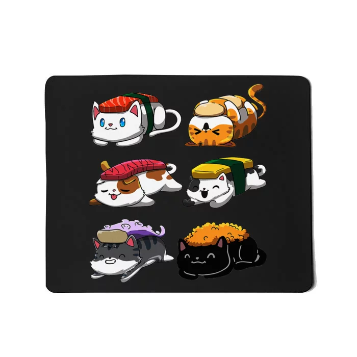 Sushi Cats Sushi Lover Cat Lover Kawaii Anime Neko Mousepad