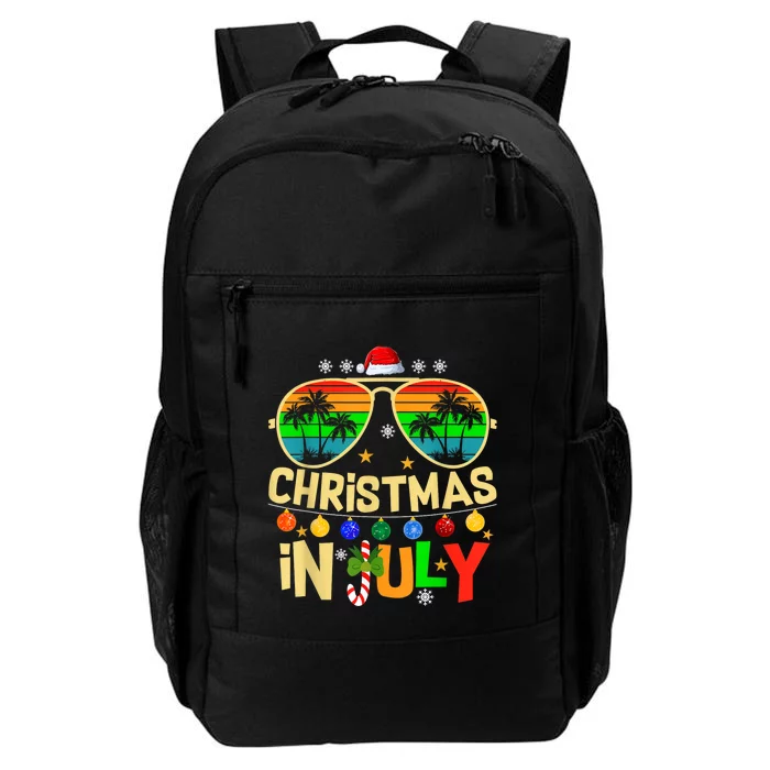 Santa Claus Sunglasses Beach Christmas In July Daily Commute Backpack