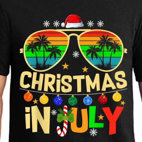 Santa Claus Sunglasses Beach Christmas In July Pajama Set