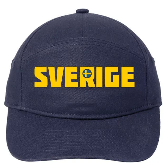 Sverige Cool Swedish Flag Sweden Great Gift 7-Panel Snapback Hat